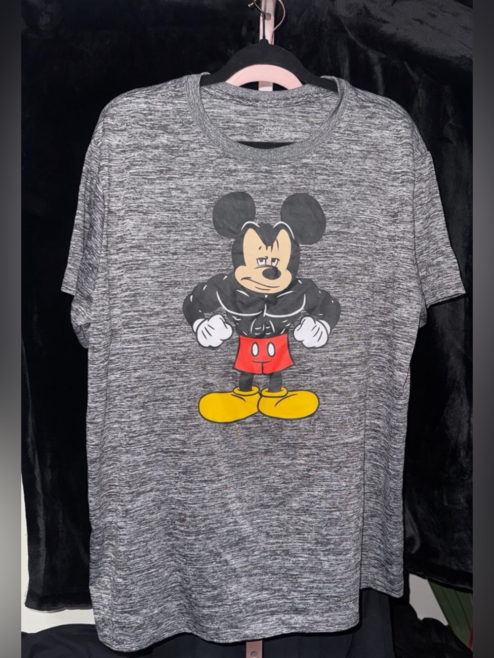 Disney Muscle Mickey Mouse T-Shirt Men's Size XL White/Gray